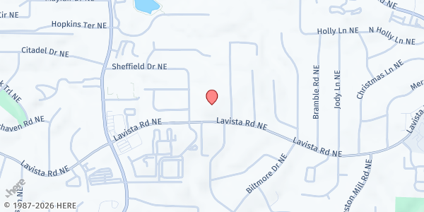 Map showing Toco Hills Community Alliance at 1790 Lavista Road Northeast, Merry Hills, GA