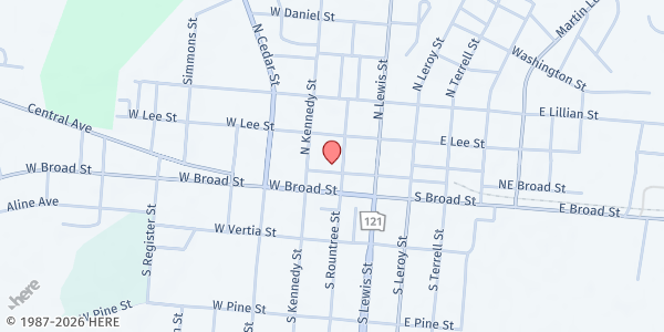 Map showing THE BRIDGE - CANDLER CO OUTREACH at 28 Northwest Broad Street, Metter, GA