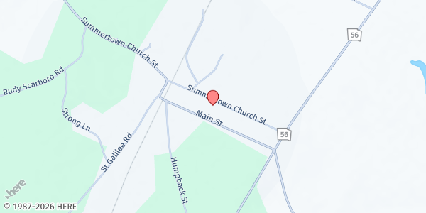 Map showing Summertown Baptist Church at 51 Summertown Church St., Midville, GA