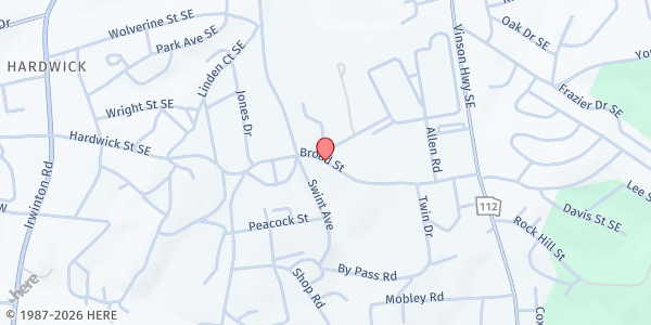 Map showing Chard Wray Food Pantry at 472 Broad St., Milledgeville, GA