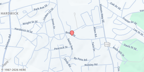 Map showing Chard Wray Food Pantry at 472 Broad Street, Milledgeville, GA