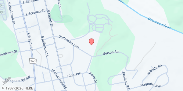 Map showing Freedom Church - Cafe Central at 500 Underwood Rd., Milledgeville, GA