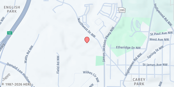 Map showing Coretta S. King Young Women's Leadership Academy at 1190 Northwest Drive Northwest, Monroe Heights, GA