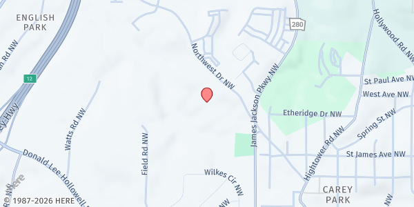 Map showing Coretta S. King Young Women's Leadership Academy at 1190 Northwest Drive Northwest, Monroe Heights, GA