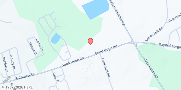 Map showing Walker Baptist Church at 1150 Good Hope Rd., Monroe, GA