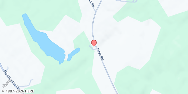 Map showing Jasper County Community Food Bank at 2171 Post Rd., Monticello, GA