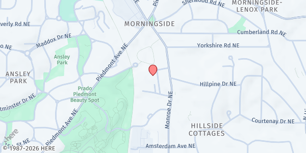 Map showing Feed the Hungry Foundation, Inc. - Morningside-Lenox Park at 1440 Dutch Valley Place Northeast, Morningside-Lenox Park, GA