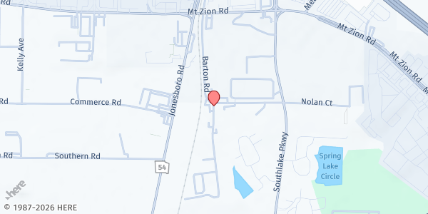 Map showing Freedom Community Ministries Inc. at 6928 Commercial Drive, Morrow, GA