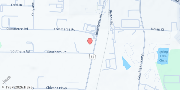 Map showing Yesana Mission Community Outreach at 6975 Jonesboro Rd, Morrow, GA