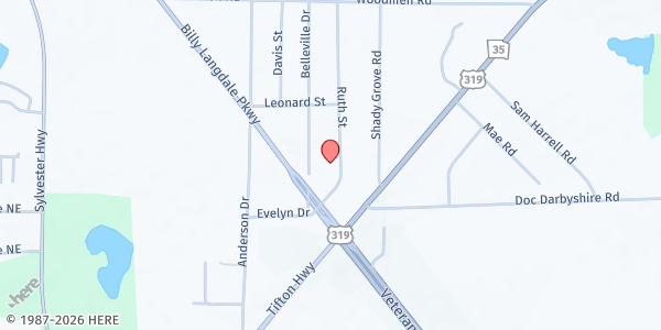 Map showing Bells Of Joy Outreach at 292 Ruth Street, Moultrie, GA