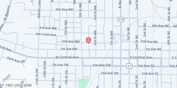 Map showing Outreach Family Worship Centre at 401 2nd Avenue Northwest, Moultrie, GA