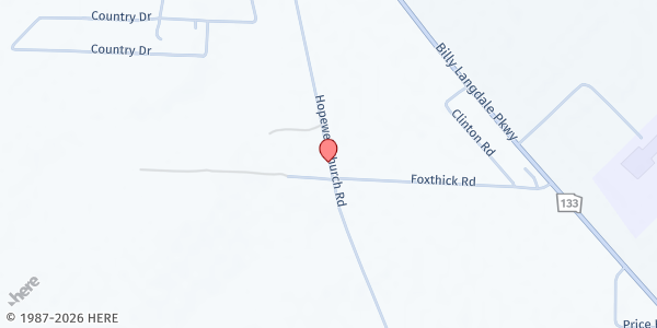 Map showing Praise Baptist Church at 500 Hopewell Church Rd., Moultrie, GA