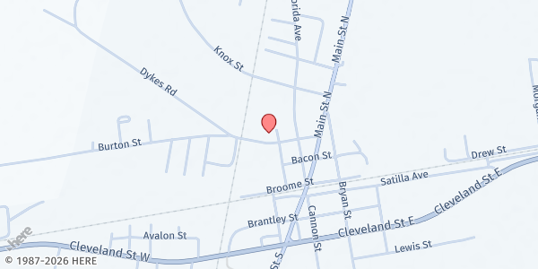 Map showing Brantley County Senior Center at 789 Burton St., Nahunta, GA
