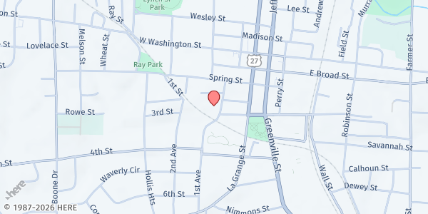 Map showing BTG Community Outreach Inc - Newnan at 19 1st Ave, Newnan, GA