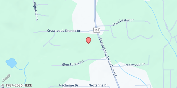 Map showing CrossRds Baptist Church of Newnan, Inc. at 2564 GA-154, Newnan, GA