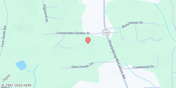 Map showing Crossroads Church - Thomas Crossroads Campus at 2564 GA-154, Newnan, GA