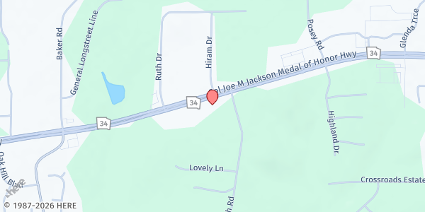 Map showing Resurrection Lutheran Church Food Pantry at 1250 Lora Smith Rd., Newnan, GA