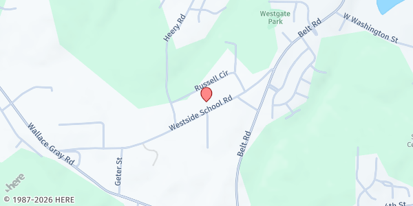 Map showing Russell Temple AME Church at 155 Westside School Rd., Newnan, GA