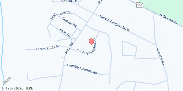 Map showing Bethel Family Worship Center at 86 East Meadow Loop, Nicholls, GA