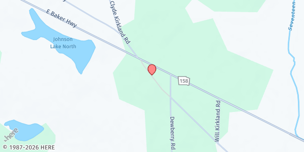 Map showing Bethel Family Worship Center at 86 East Meadow Loop (Off the Old Waycross Hwy), Nicholls, GA