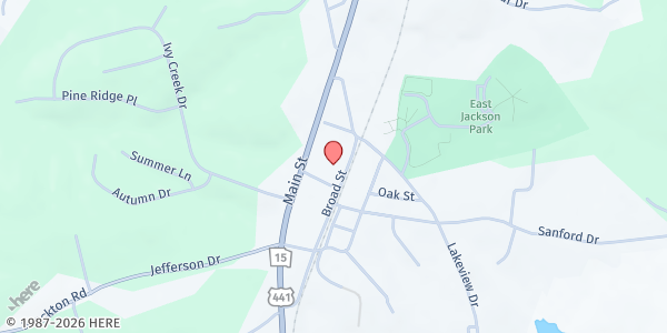 Map showing River of Life Worship Center at 4971 US 441, Nicholson, GA