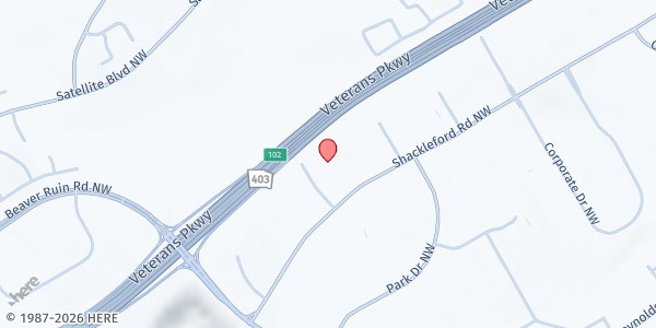 Map showing Corners Outreach Community Center at 1854 Shackelford Court, Norcross, GA