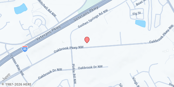 Map showing El Rey Jesus Georgia at 5555 Oakbrook Pkwy., Norcross, GA