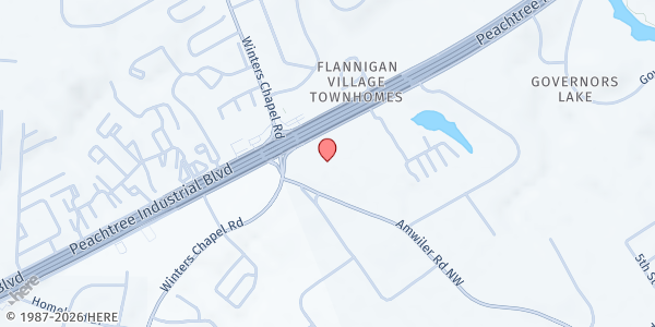 Map showing First Senior Center at 5555 Oakbrook Pkwy Bldg 500 - Ste 500, Norcross, GA