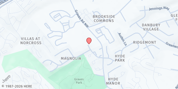 Map showing Graves Elem at 1700 Graves Rd, Norcross, GA