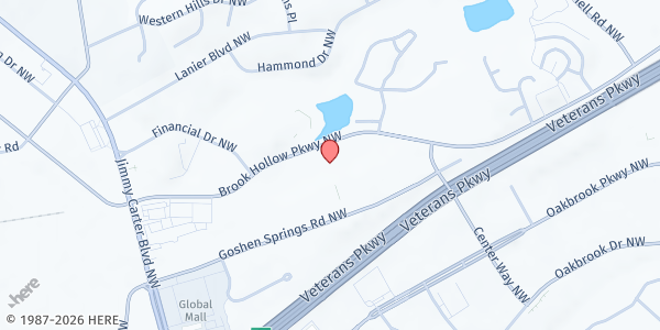 Map showing Korean American Senior Citizens League at 5900 Brook Hollow Pkwy, Norcross, GA