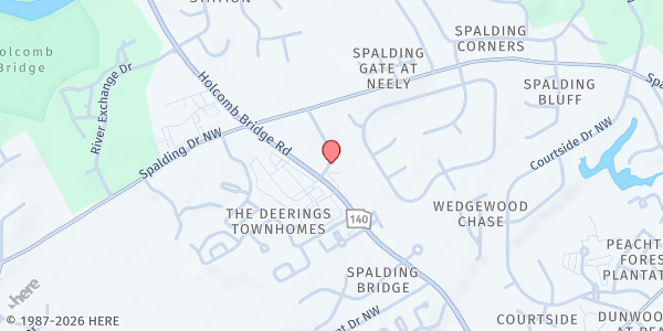 Map showing Ministerio Internacional El Rey Jesus Georgia Inc. at 4001 Wetherburn Way Northwest, Norcross, GA