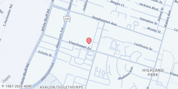 Map showing DOMINION MENTAL HEALTH AND WELLNESS CENTER at 6815 Forest Park Drive, Oakdale, GA