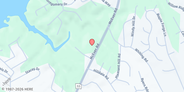 Map showing Family Promise Family Food Market at 3606 McEver Rd., Oakwood, GA