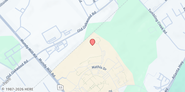 Map showing University of North Georgia - Gainesville Campus Food Pantry at 3820 Mundy Mill Rd., Oakwood, GA