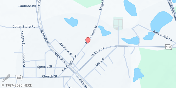 Map showing Pleasant Grove Missionary Baptist Church at 4072 Brayton St., Ochlocknee, GA