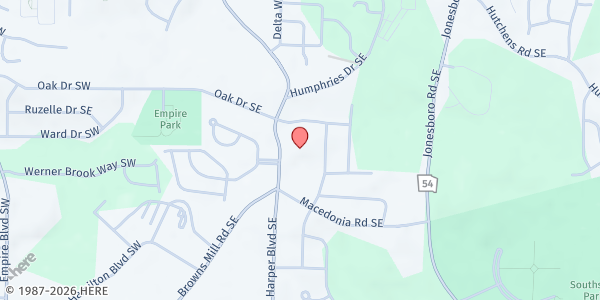 Map showing Dodd Sterling United Methodist Church at 3272 Browns Mill Road Southeast, Orchard Knob, GA