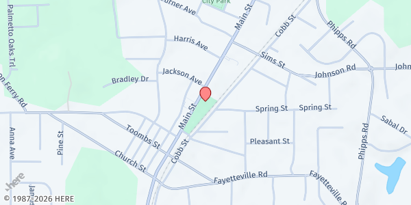 Map showing Palmetto Baptist Church at 6344 N Hwy 29, Palmetto, GA
