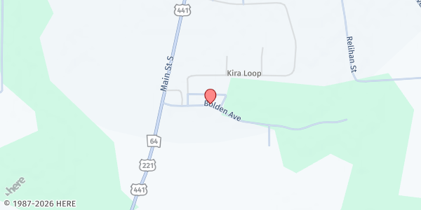 Map showing Iglesia de Dios Betel at 164 Bolden Street, Pearson, GA