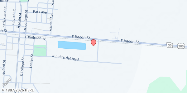 Map showing Family Connections at 40 South Industrial Boulevard, Pembroke, GA