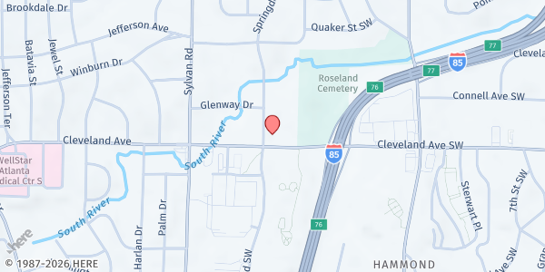 Map showing Wholesome Wave Georgia - Perkerson at 777 Cleveland Avenue Southwest, Perkerson, GA