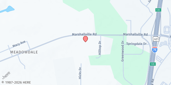 Map showing Free Point Church at 1929 Marshallville Rd., Perry, GA