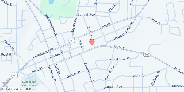 Map showing Loaves & Fishes of South Houston County at 1117 Main St., Perry, GA