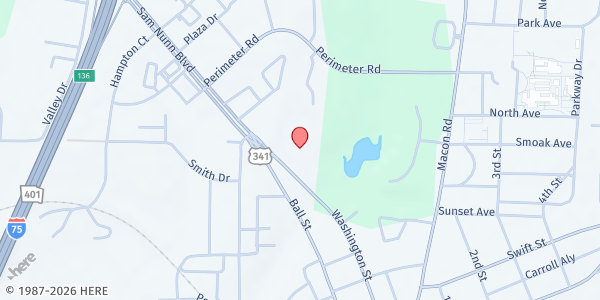 Map showing New Hope Baptist Church of Perry at 1300 Washington St., Perry, GA