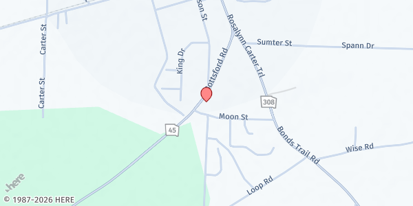 Map showing Lebanon Baptist Church at 403 Botsford Rd., Plains, GA