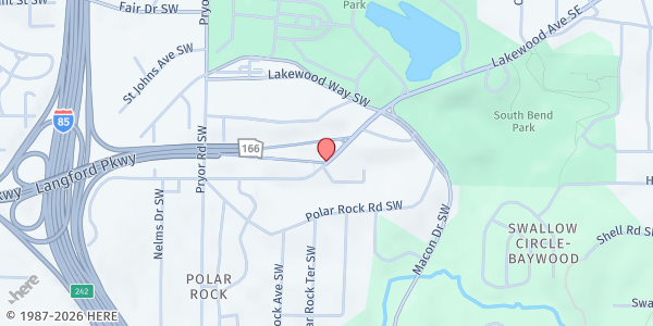 Map showing The APS Student & Family Support Hub at 2051 Lakewood Avenue Southwest, Polar Rock, GA