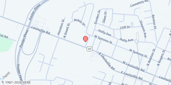 Map showing Rehoboth Ministries at 820 Hwy 80 West, Pooler, GA