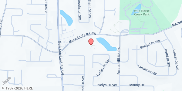 Map showing Lakeview SDA Church at 4001 Macedonia Road, Powder Springs, GA