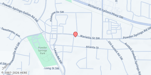 Map showing One Harvest Food - Powder Springs at 4329 Marietta Street, Powder Springs, GA