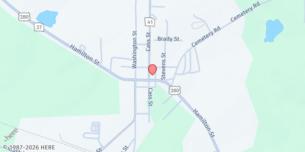 Map showing Preston Baptist Church at 6677 Cass St., Preston, GA