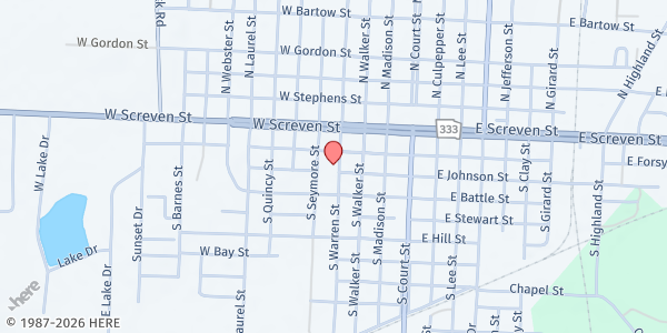 Map showing Branches of Blessings, Inc. at 213 South Warren Street, Quitman, GA